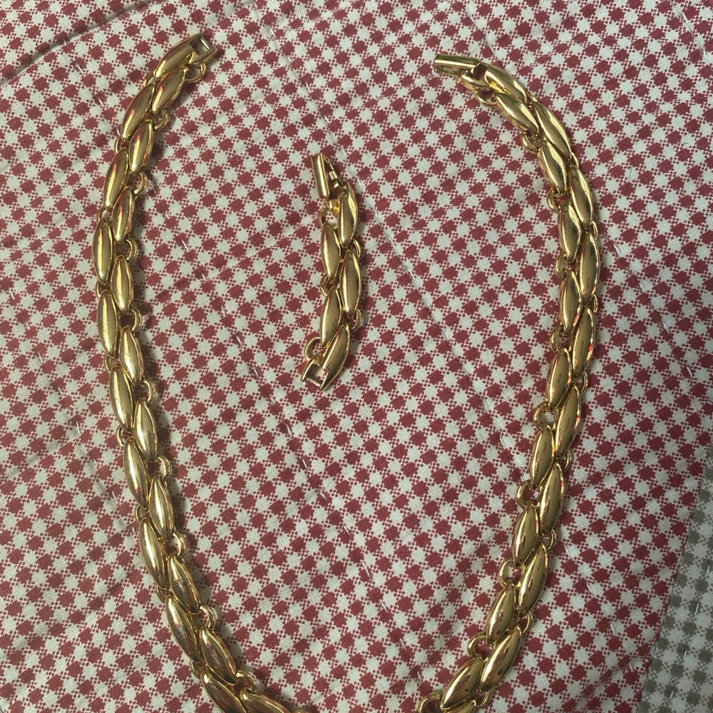 Vintage Adjustable Gold-Tone Braided Link Necklace